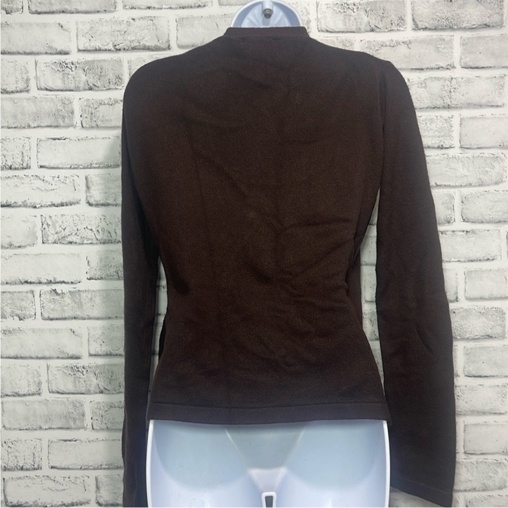 BCBGMAXAZRIA Wrap Brown Sweater Medium - Picture 3 of 8